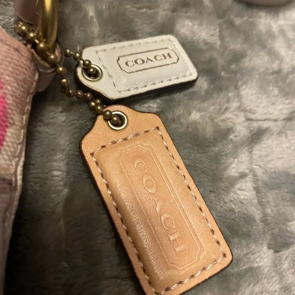 Coach Pink and Tan Canvas Crossbody with Gold-Tone Clasp - Picture 2 of 13